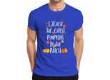 Maglietta Da Uomo Autunnale Regalo Dell'insegnante I Teach The Cutest Pumpkins In The Patch, Blu, 3XL