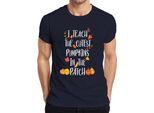 Maglietta Da Uomo Autunnale I Teach The Cutest Pumpkins In The Patch Regalo Per L'insegnante, Navy, 3XL