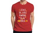Maglietta Da Uomo Autunnale Regalo Dell'insegnante I Teach The Cutest Pumpkins In The Patch, Rosso, 3XL
