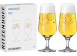 Ritzenhoff Bierglas 2Er-Set Brauchzeit 001, Andreas Preis, Kristallglas, 374 Ml, 3471001