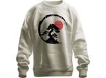 Bonsai Tree Zen Japan Enso Circle Red Sun Vintage Retro Grunge Unisex Felpa Pullover, Nature, Xl