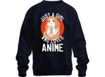 Just A Girl Who Loves Anime Anime MäDchen Otaku Manga Kawaii Fan Unisex Felpa Pullover, Navy, M