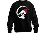 Bonsai Tree Zen Japan Enso Circle Red Sun Vintage Retro Grunge Unisex Felpa Pullover, Nero, Xl
