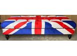 Casa Padrino Panca Chesterfield Con Bandiera Inglese 160 X 65 X H. 43 Cm - Panca Da Salotto Chesterfield - Mobili Da Salotto Chesterfield