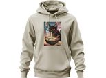 Gatto Nero Ramen Noodle Soup Giapponese Kawaii Anime Neko Chibi Unisex Felpa Con Cappuccio, Natura, 3XL