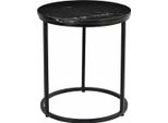 Casa Padrino Luxury Side Table Black Ø 40 X H. 45 Cm - Tavolo Rotondo In Metallo Con Piano In Marmo - Mobili Soggiorno - Mobili