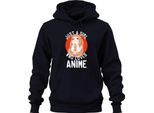 Just A Girl Who Loves Anime Anime Girl Otaku Manga Kawaii Fan Unisex Felpa Con Cappuccio, Navy, 3XL