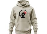 Bonsai Tree Zen Japan Enso Circle Red Sun Vintage Retro Grunge Unisex Felpa Con Cappuccio, Nature, Xxl