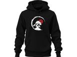Bonsai Tree Zen Japan Enso Circle Red Sun Vintage Retro Grunge Unisex Felpa Con Cappuccio, Nero, M