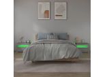 Comodini 2 Pezzi Con Led Grigio Sonoma 60X35X40 Cm