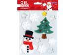 Adesivi Natalizi In Gel Per Finestre - Pupazzo Di Neve E Abete