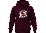 Carpa Koi Sakura Pesce Giapponese Zen Fiori Di Ciliegio Yinyang 鯉 Felpa Con Cappuccio Unisex, Borgogna, M
