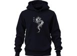 Drago Giapponese Irezumi Drago Orientale Asia Koi Flame Felpa Con Cappuccio Unisex, Navy, S