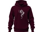 Drago Giapponese Irezumi Drago Orientale Asia Koi Flame Unisex Felpa Con Cappuccio, Borgogna, M