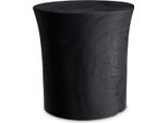 Casa Padrino Tavolino Nero Ø 39 X H. 41,5 Cm - Tavolino Rotondo In Legno Massello - Mobili - Mobili Soggiorno - Mobili - Mobili Soggiorno