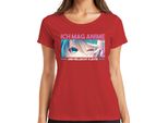 Mi Piace L'anime E Forse 3 Persone Kawaii Otaku Manga Fan Chibi Ladies T-Shirt, Rosso, Xxl