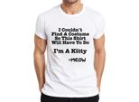 Non Sono Riuscito A Trovare Un Costume Sono Un Gattino Halloween Katze Lustig Herren Maglietta, Weiß, S