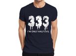 Maglietta Halloween Spruch Lustig Gruselig Teufel Gothic Herren, Navy, S