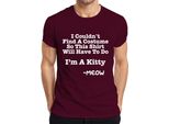 Non Sono Riuscito A Trovare Un Costume Sono Un Gattino Halloween Katze Lustig Herren T-Shirt, Borgogna, S
