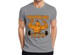 Maglietta Da Uomo Pumpking Iron Halloween Pumpkin Fitness Weightlifting Gift, Grigio, Xl