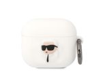 Karl Lagerfeld 3D Logo Nft Karl Head Custodia In Silicone Per Airpods 3 Bianco