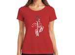 Katana Samurai Kitsune Mask Sakura Cherry Blossom Japan Sun Maglietta Da Donna, Rosso, 3XL