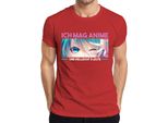 Mi Piace L'anime E Forse 3 Persone Kawaii Otaku Manga Fan Chibi Maglietta Da Uomo, Rosso, Xxl