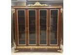 Casa Padrino Libreria Barocca Marrone / Oro - Magnifico Mobile In Legno Massiccio Con 4 Ante In Vetro - Mobili Da Ufficio Barocchi Fatti A Mano - Nobile E Magnifico