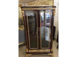 Casa Padrino Libreria Barocca Marrone Scuro / Oro - Magnifico Mobile In Legno Massiccio Con 2 Ante In Vetro - Mobili Da Ufficio Barocchi Fatti A Mano - Nobile E Magnifico