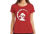 Bonsai Tree Zen Japan Enso Circle Red Sun Vintage Retro Grunge Ladies T-Shirt, Rosso, Xl
