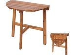 Tavolo Pieghevole HWC-L19, Tavolo Da Giardino Tavolo Da Balcone, Pieghevole Per Interni/Esterni In Legno Di Acacia ® 71X70X34Cm