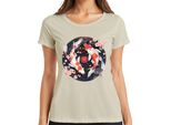 Koi Carp Sakura Japanese Fish Zen Cherry Blossoms Yinyang 鯉 Ladies T-Shirt, Nature, M