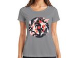 Koi Carp Sakura Japanese Fish Zen Cherry Blossoms Yinyang 鯉 Maglietta Da Donna, Grigio, M