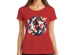 Koi Carp Sakura Japanese Fish Zen Cherry Blossoms Yinyang 鯉 Maglietta Da Donna, Rosso, L