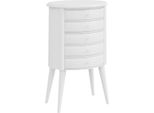 Casa Padrino Comodino Art Deco Bianco 47 X 38 X H. 73 Cm - Comodino Con 5 Cassetti - Mobili Per La Camera Da Letto - Mobili Per La Camera Dei Bambini - Mobili Art Deco - Mobili