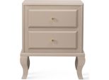 Casa Padrino Luxury Art Deco Bedside Table Beige 55 X 40 X H. 65 Cm - Tavolino In Legno Massiccio Con 2 Cassetti - Luxury Bedroom Furniture - Luxury Art Deco Furniture
