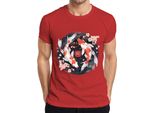 Koi Carp Sakura Japanese Fish Zen Cherry Blossoms Yinyang 鯉 Maglietta Da Uomo, Rosso, L