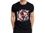 Koi Carp Sakura Japanese Fish Zen Cherry Blossoms Yinyang 鯉 Maglietta Da Uomo, Nero, M
