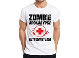 Maglietta Da Uomo Zombie Apocalypse Rescue Team Paramedic Emergency First Aid Blood, Bianco, 3XL