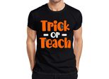 Trick Or Teach Halloween Teacher Gift Funny School Lesson Maglietta Da Uomo, Nero, L