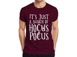 È Solo Un Mucchio Di Hocus Pocus Halloween Hexe Spinnennetz Retro Herren T-Shirt, Borgogna, 3XL