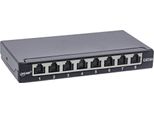 Inline® Patchfeld Cat.6A 0,5HE 8-Fach, FüR Tisch/Wand/Hutschiene, Mit Staubschutz, Schwarz (76818B)