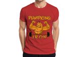 Maglietta Da Uomo Pumpking Iron Halloween Pumpkin Fitness Weightlifting Gift, Rosso, Xl