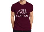 Maglietta Da Uomo A Girl Has No Costume Halloween Saying Fantasy Parody Girls, Borgogna, Xxl
