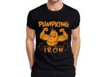 Maglietta Da Uomo Pumpking Iron Halloween Pumpkin Fitness Weightlifting Gift, Nero, Xl