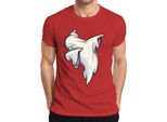 Maglietta Halloween Ghost Dab Cartoon Ghost Haunted House Spooky Dabbing Uomo, Rosso, S