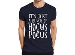 È Solo Un Mucchio Di Hocus Pocus Halloween Hexe Spinnennetz Retro Herren T-Shirt, Navy, Xl