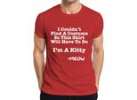 Non Sono Riuscito A Trovare Un Costume Sono Un Gattino Halloween Katze Lustig Herren T-Shirt, Rot, L
