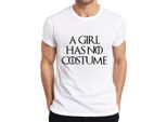 Maglietta Da Uomo A Girl Has No Costume Halloween Saying Fantasy Parody Girls, Bianco, Xxl