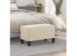 Panca The Living Store Crema 70X35X41 Cm In Tessuto Microfibra